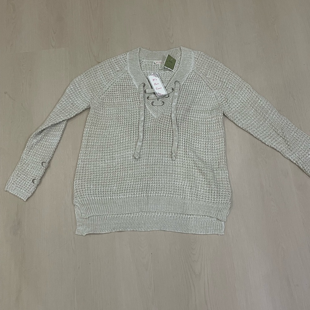 ✨ Brand New Knit Lace-Up Sweater | Size Medium | With Tags ✨
